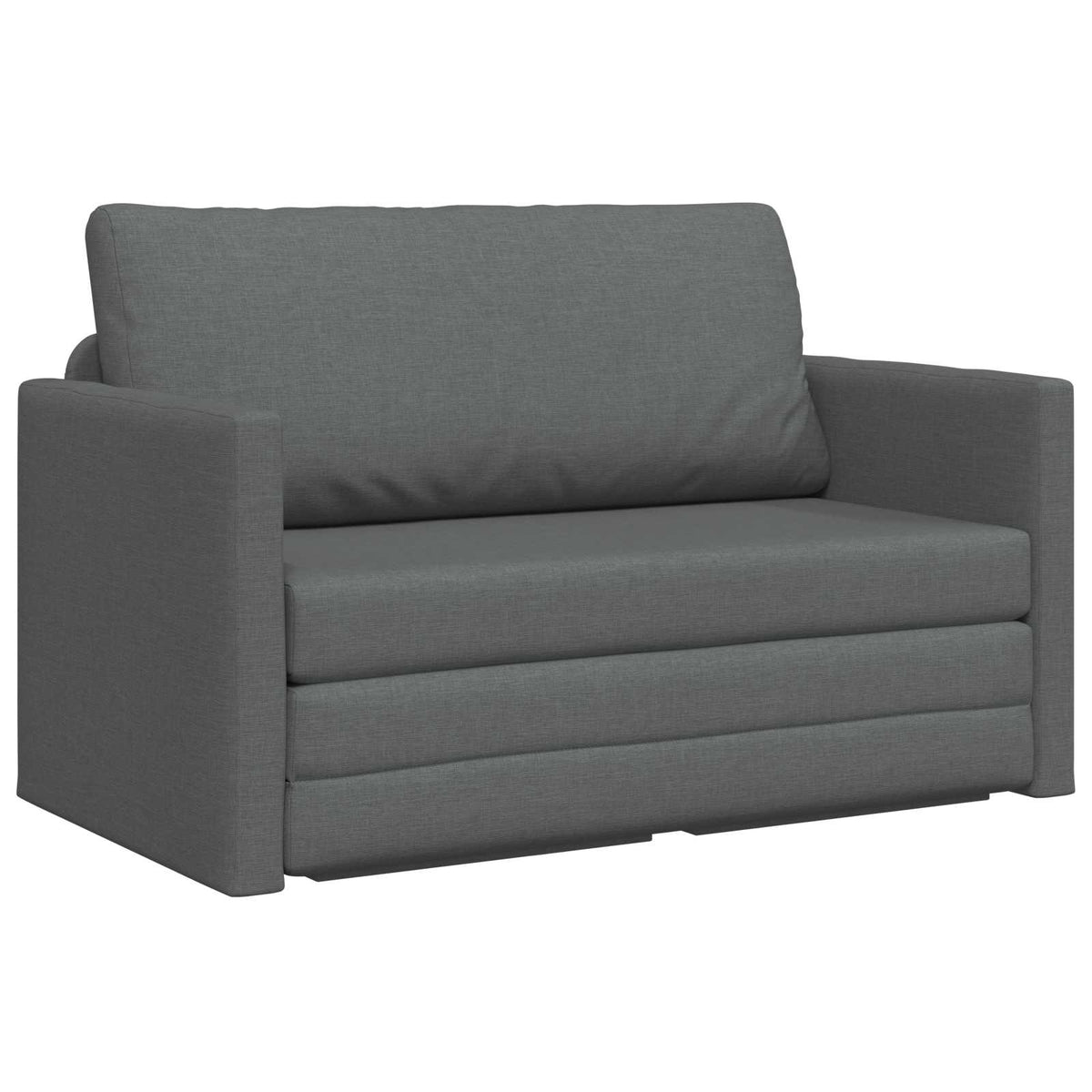 2-Seater Folding Sofa Bed 124 x 71 x 78 cm Fabric Dark grey