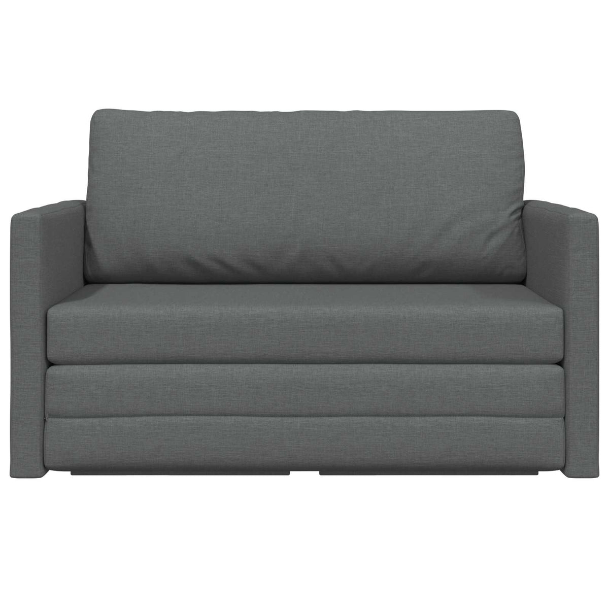 2-Seater Folding Sofa Bed 124 x 71 x 78 cm Fabric Dark grey