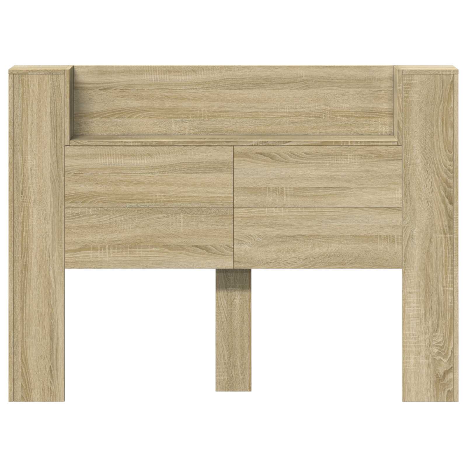 vidaXL Headboard Cabinet with LED Sonoma Engineered Wood 5