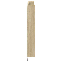 vidaXL Headboard Cabinet with LED Sonoma Engineered Wood 6