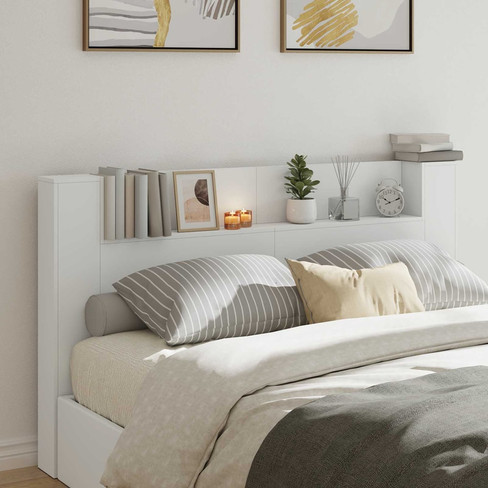 Headboard LED Engineered Wood White