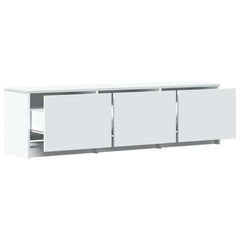 TV Cabinet Engineered Wood Width 140 cm White