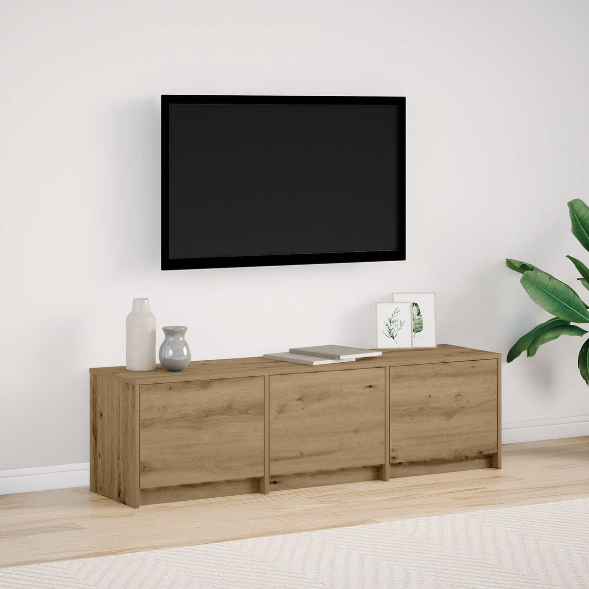 TV Cabinet Engineered Wood Width 140 cm Artisan oak