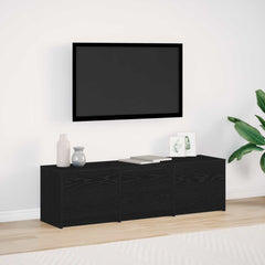 TV Cabinet Engineered Wood Width 140 cm Black oak