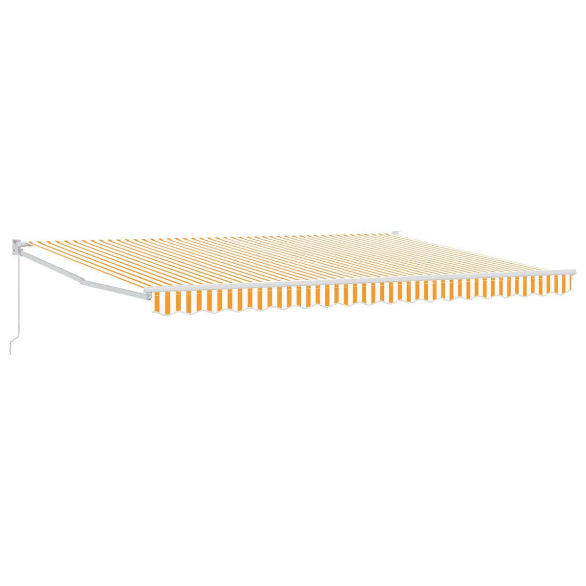 Manual Awning 100% Polyester White 4 x 2 m Yellow and White Stripe