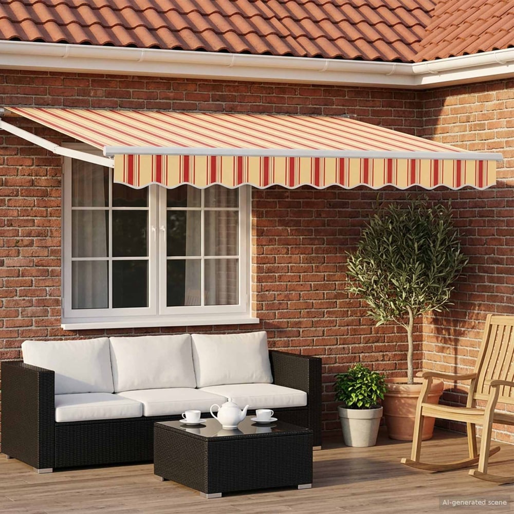vidaXL Manual Awning with Solar LED 3 x 2.5 m 1