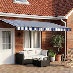 Awning Solar Anthracite Blue White Stripe