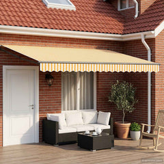 Awning Solar Anthracite Yellow White Stripe