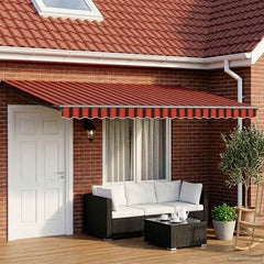 Awning Solar Anthracite Orange Brown Horizontal Stripe
