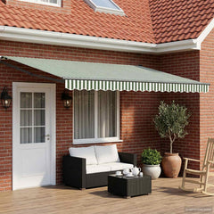 Awning Solar Anthracite Green White Stripe