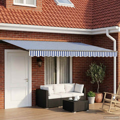 Awning Solar Anthracite Blue White Stripe