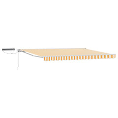 Solar Electric Awning 4 x 2 m 100% Polyester White Yellow and White Stripe