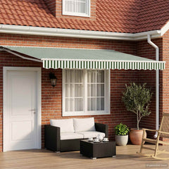 Solar Awning White Green Stripe