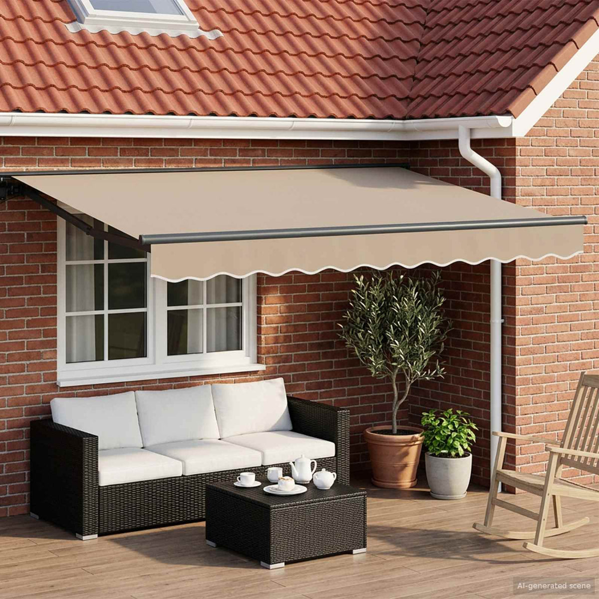 Solar Awning Anthracite Beige