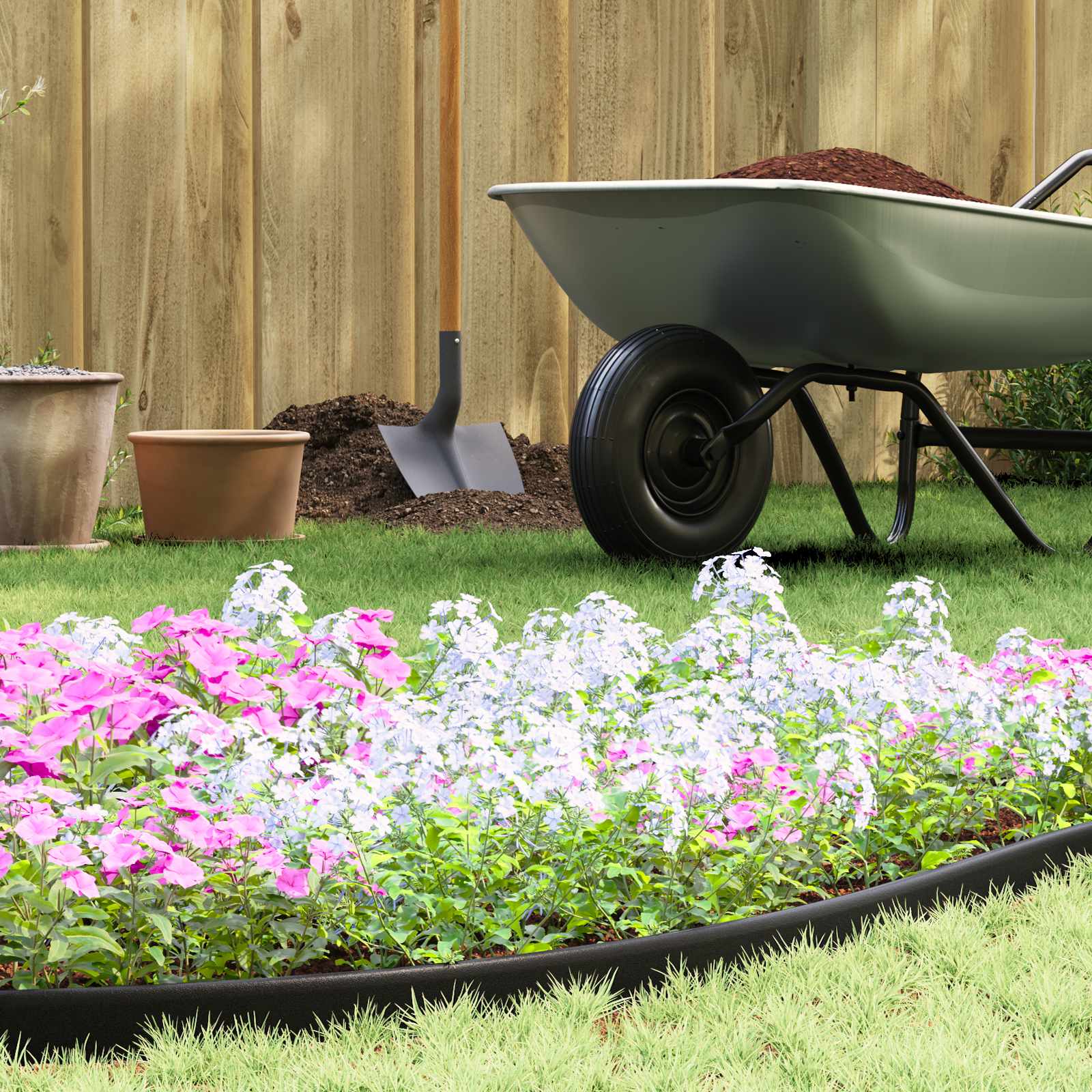 vidaXL Lawn Edgings Black 4000 x 4 x 5 cm Plastic 1