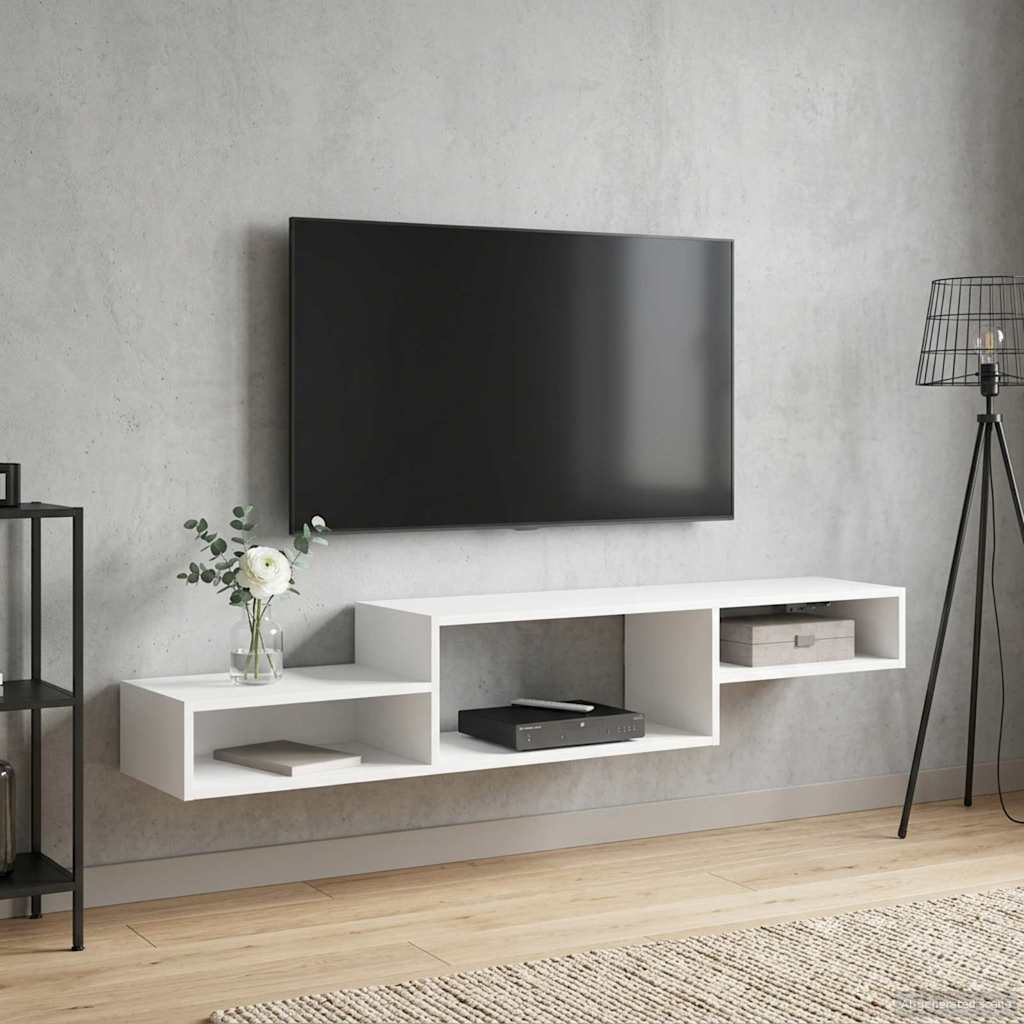 vidaXL Wall-mounted TV Cabinet Wall-Mounted White 150 x 28 x 26 cm 4