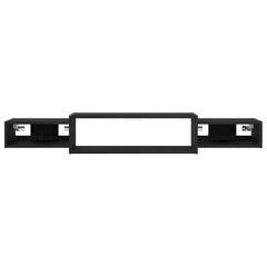 vidaXL Wall-mounted TV Cabinet Wall-Mounted Black Oak 140 x 28 x 21 cm 5