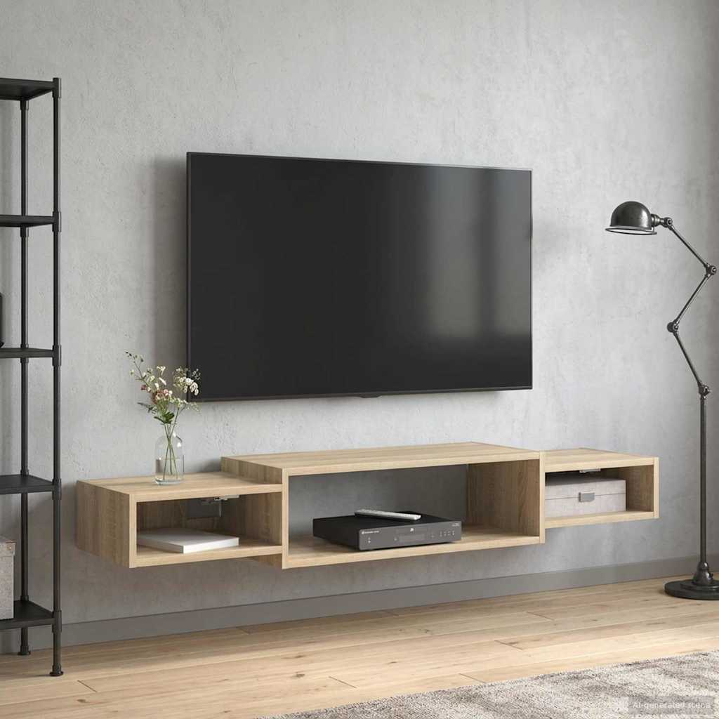 vidaXL Wall-mounted TV Cabinet Wall-Mounted Sonoma Oak 1