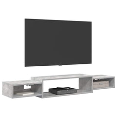 vidaXL Wall-mounted TV Cabinet Wall-Mounted Concrete Grey 3