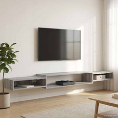 Wall-mounted TV Cabinet Wall-Mounted Length 220 cm Grey Sonoma