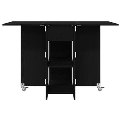 vidaXL Dinning Table 115 x 70 x 75 cm Engineered Wood Black Oak 6