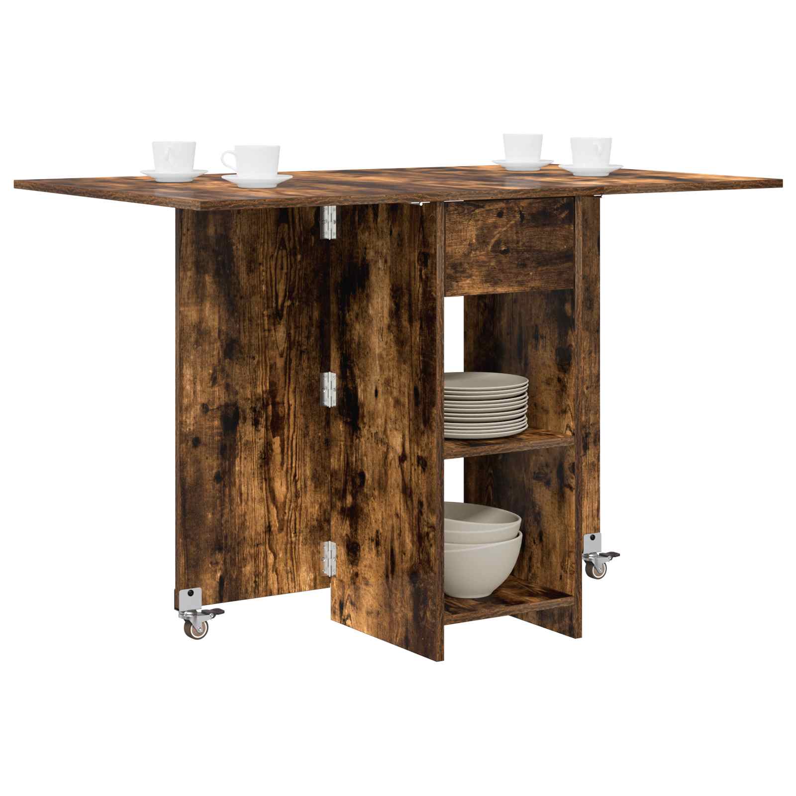 vidaXL Dinning Table 115 x 70 x 75 cm Engineered Wood Smoked Oak 3