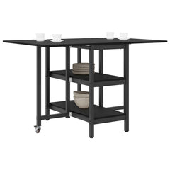vidaXL Dinning Table 122 x 80 x 76.5 cm Engineered Wood Black Oak 3