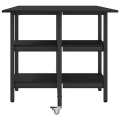 vidaXL Dinning Table 122 x 80 x 76.5 cm Engineered Wood Black Oak 6