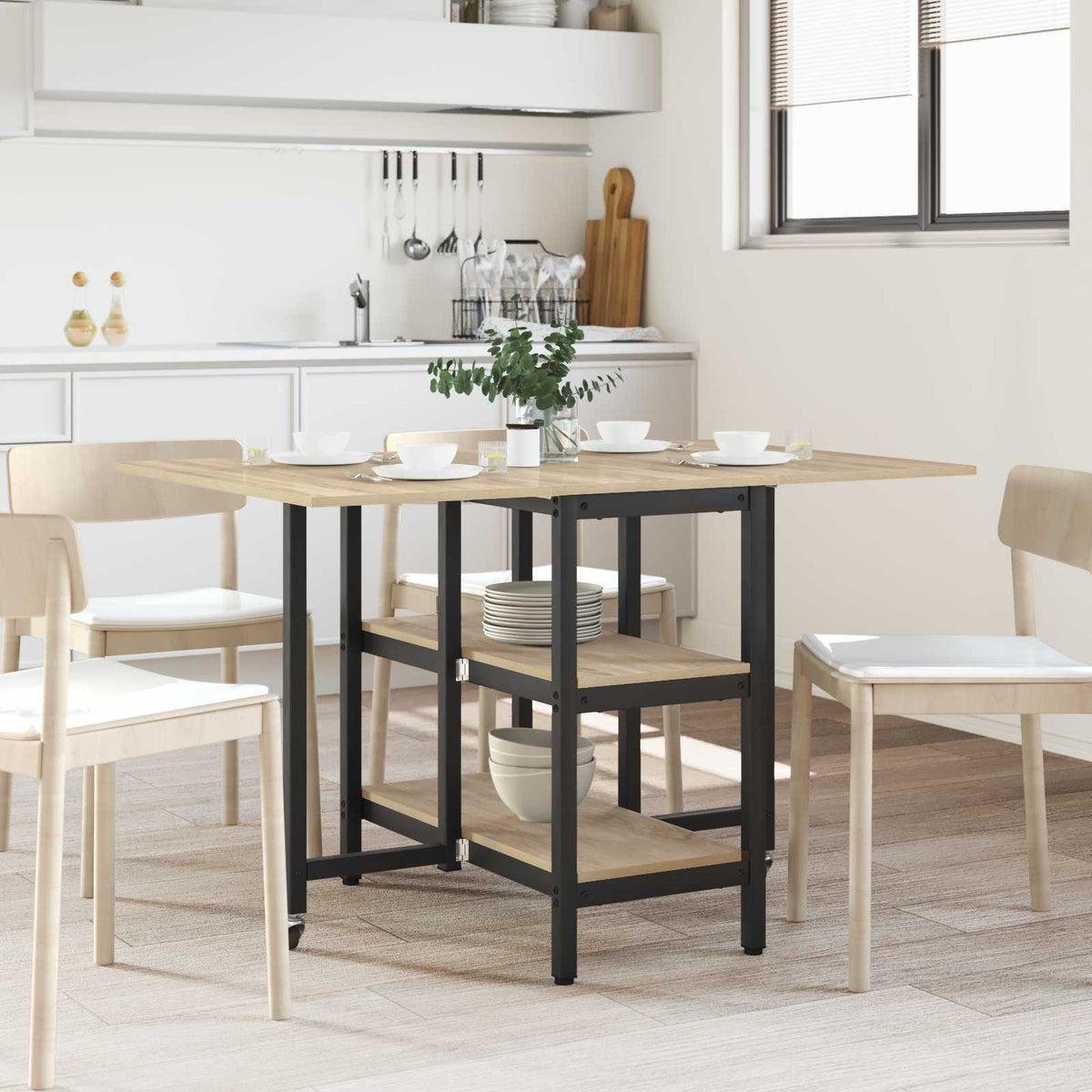 Dinning Table Engineered Wood in Sonoma Oak