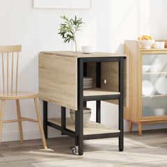 vidaXL Dinning Table 122 x 80 x 76.5 cm Engineered Wood Sonoma Oak 4