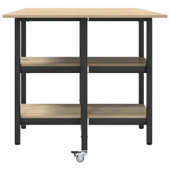 vidaXL Dinning Table 122 x 80 x 76.5 cm Engineered Wood Sonoma Oak 6