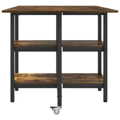vidaXL Dinning Table 122 x 80 x 76.5 cm Engineered Wood Smoked Oak 6