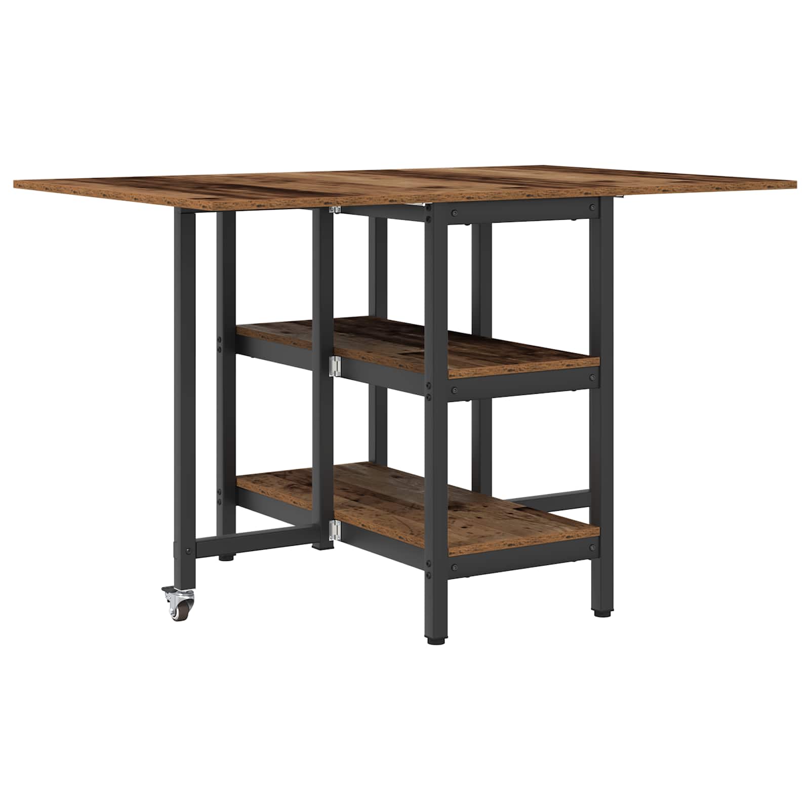 vidaXL Dinning Table 122 x 80 x 76.5 cm Engineered Wood Old Wood 2