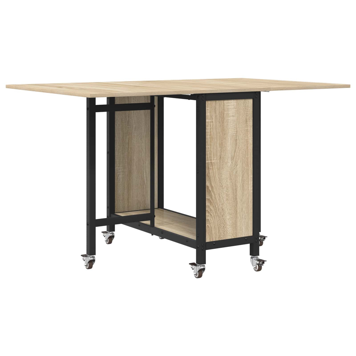 Folding Dining Table with Castors Steel PB