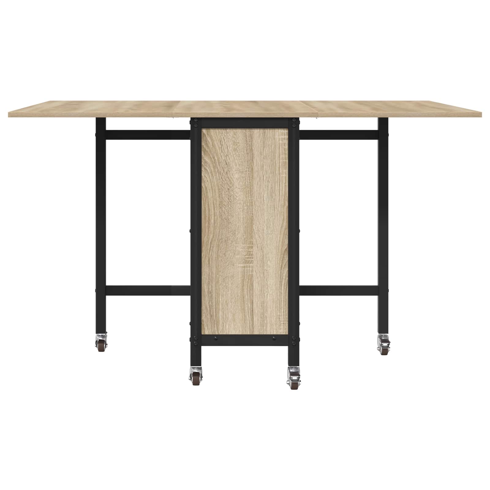 vidaXL Folding Dining Table with Castors 130 x 80 x 76.5 cm steel PB 5