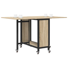 vidaXL Folding Dining Table with Castors 130 x 80 x 76.5 cm steel PB 3