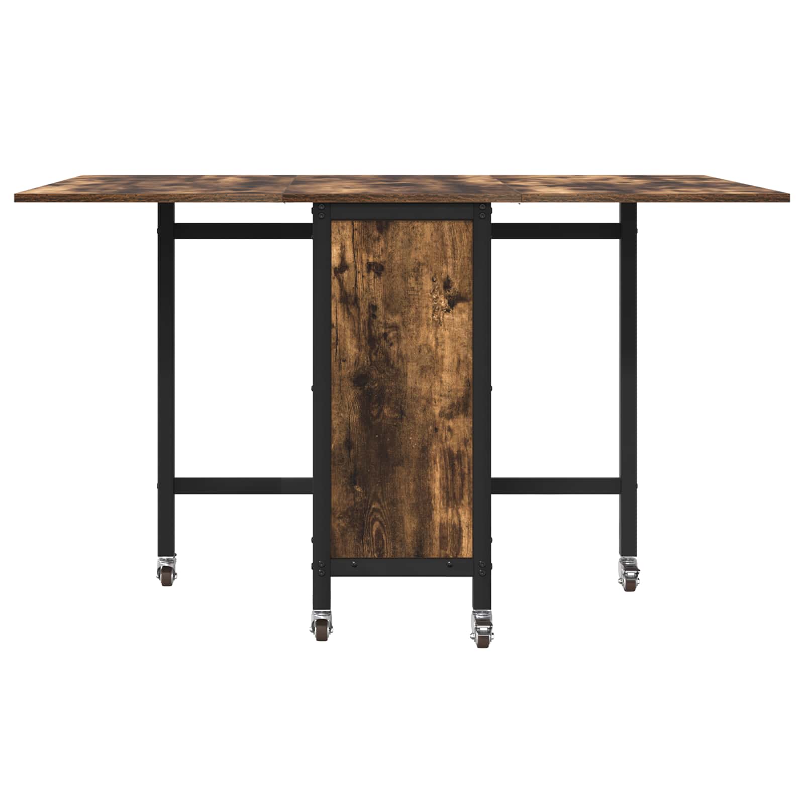 vidaXL Folding Dining Table with Castors 130 x 80 x 76.5 cm steel PB 5