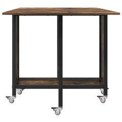 vidaXL Folding Dining Table with Castors 130 x 80 x 76.5 cm steel PB 6