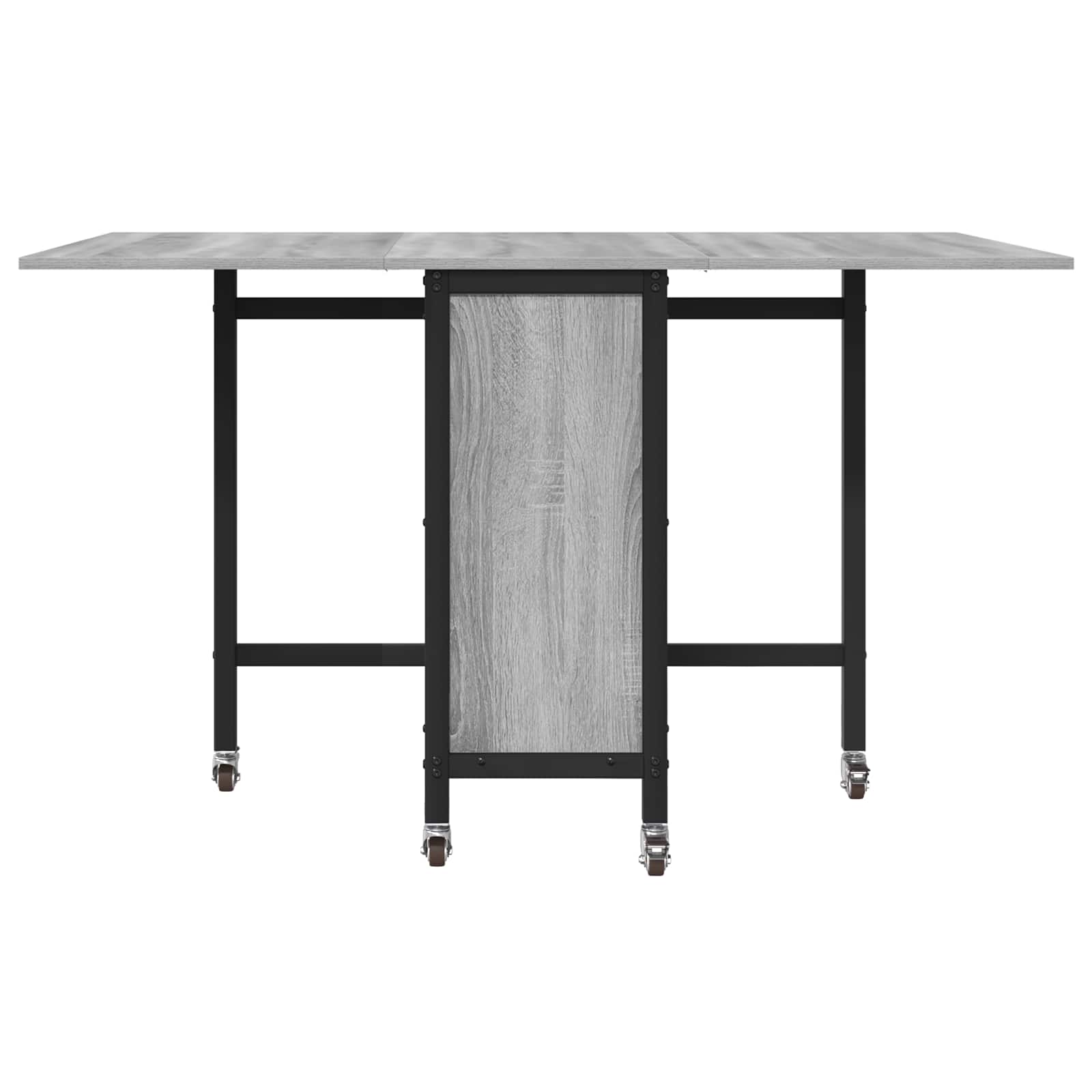 vidaXL Folding Dining Table with Castors 130 x 80 x 76.5 cm steel PB 5