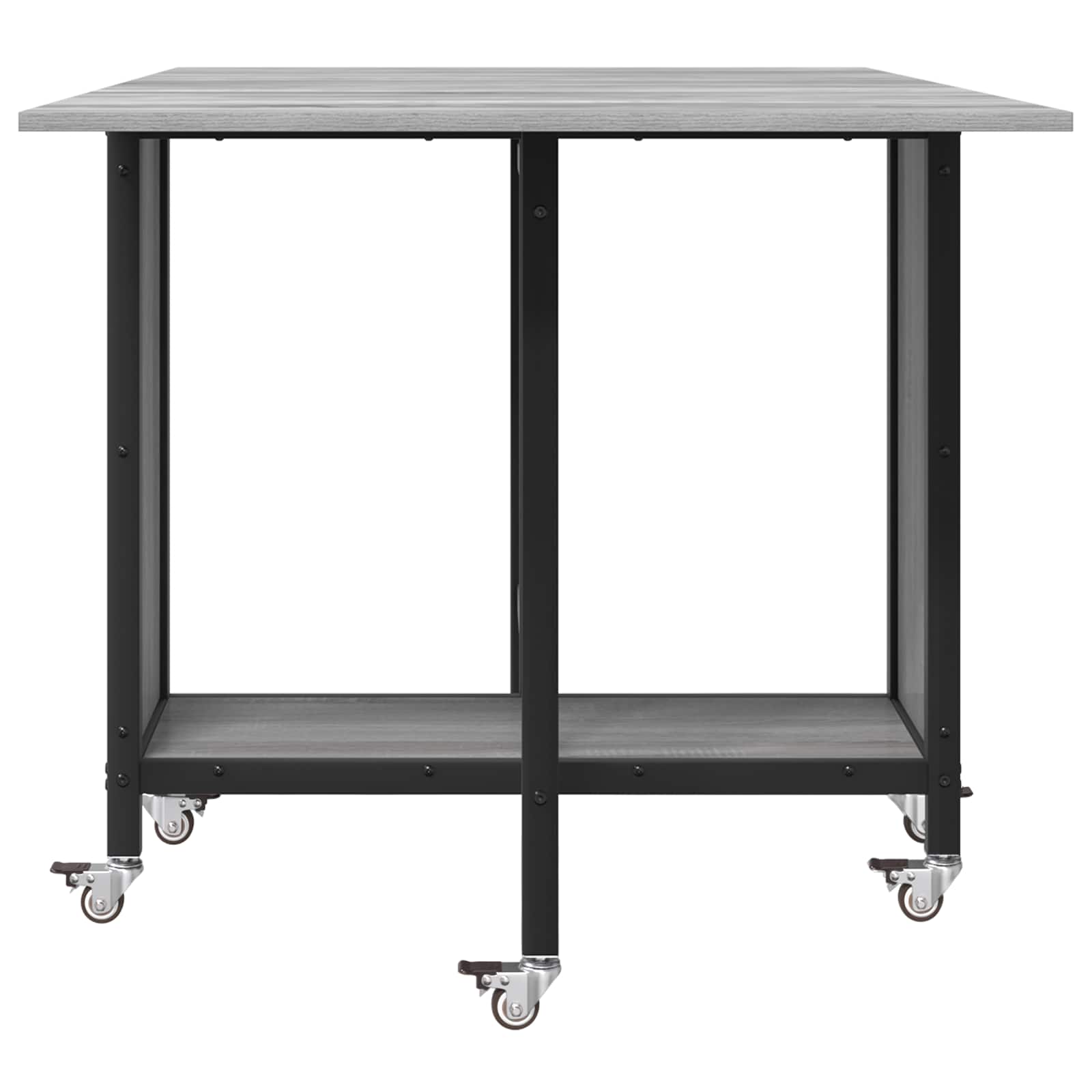 vidaXL Folding Dining Table with Castors 130 x 80 x 76.5 cm steel PB 6