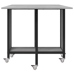 vidaXL Folding Dining Table with Castors 130 x 80 x 76.5 cm steel PB 6