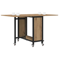 vidaXL Folding Dining Table with Castors 130 x 80 x 76.5 cm steel PB 3