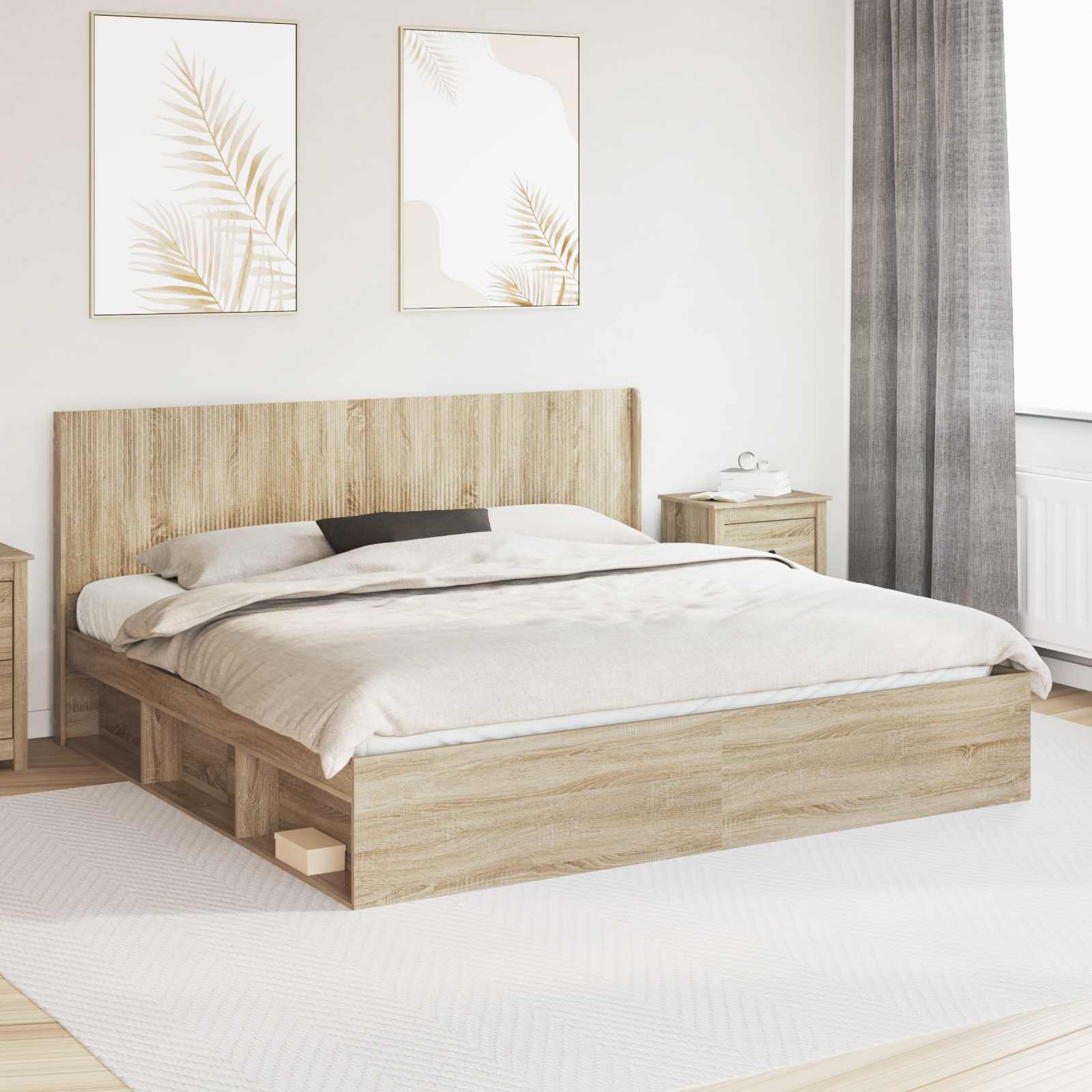 vidaXL Headboard Sonoma Oak Engineered Wood 1