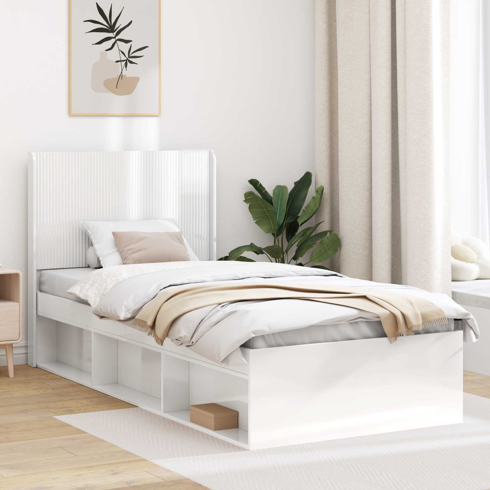 vidaXL Headboard High Gloss White 1