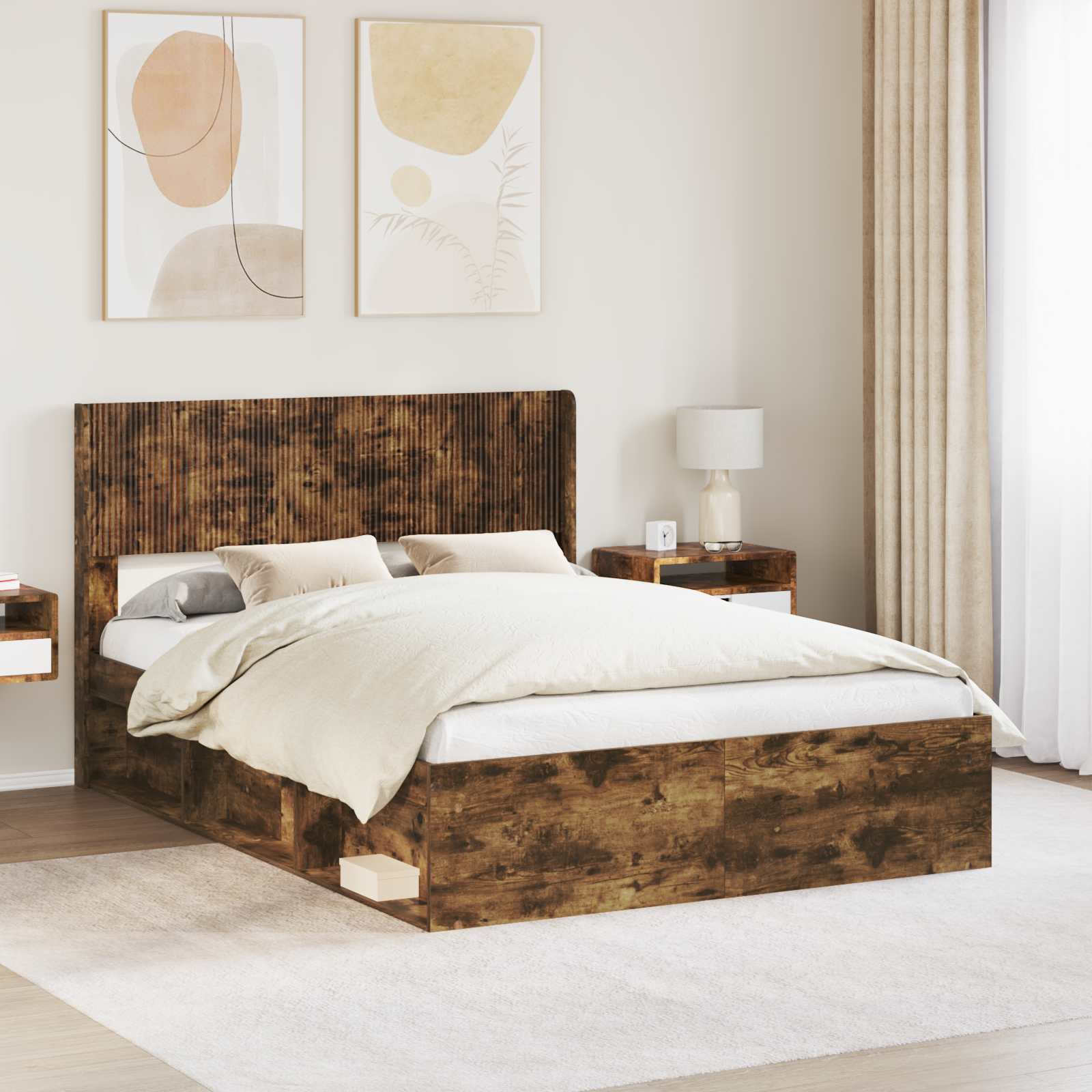 vidaXL Headboard Smoked Oak PB 1