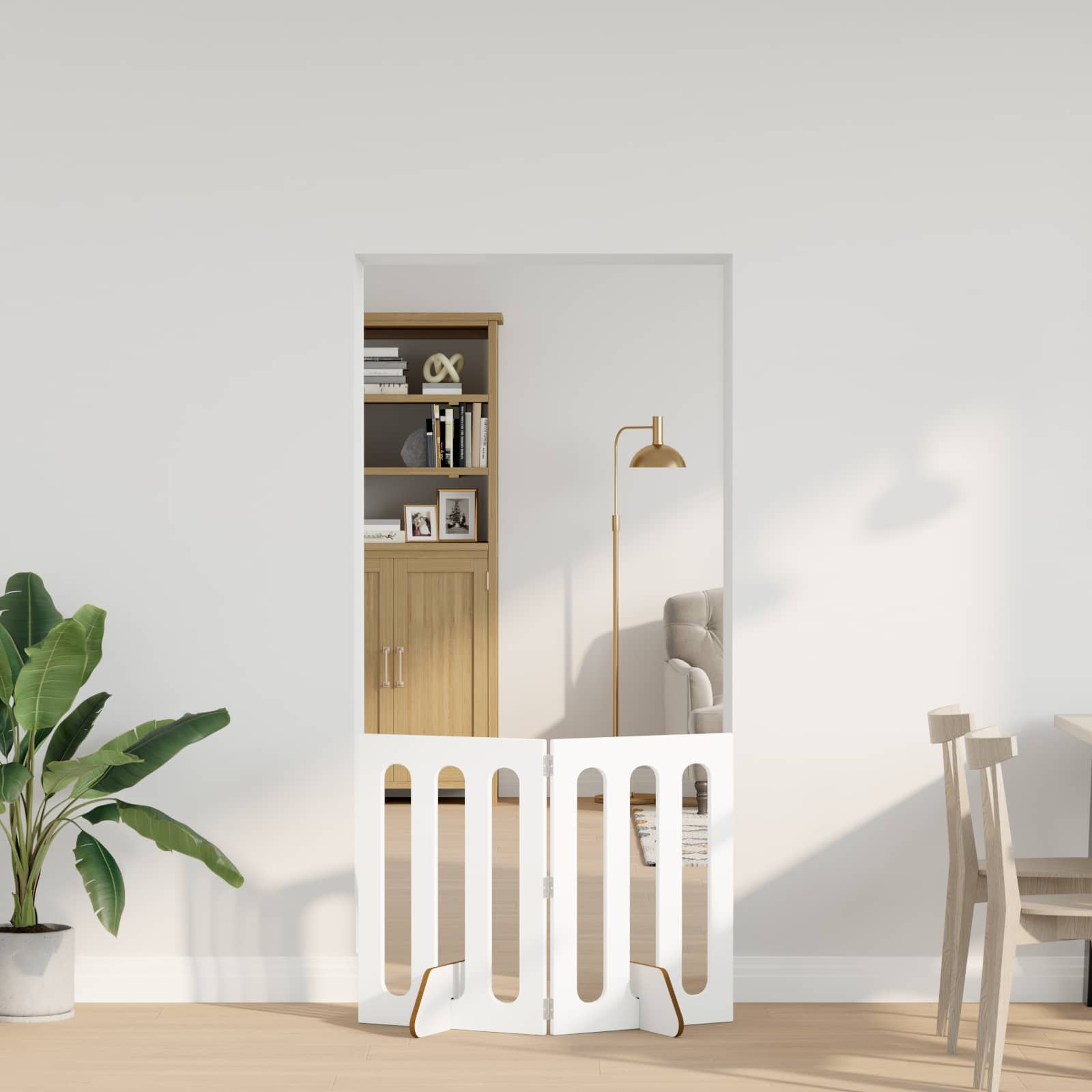 vidaXL Folding Pet Fence 2 pcs White 100.5 x 38 x 70 cm 1