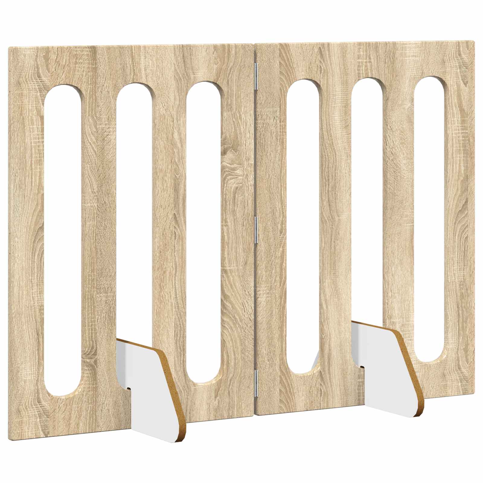 vidaXL Folding Pet Fence 2 pcs Sonoma Oak 100.5 x 38 x 70 cm 3