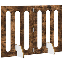vidaXL Folding Pet Fence 2 pcs Smoked Oak 100.5 x 38 x 70 cm 3
