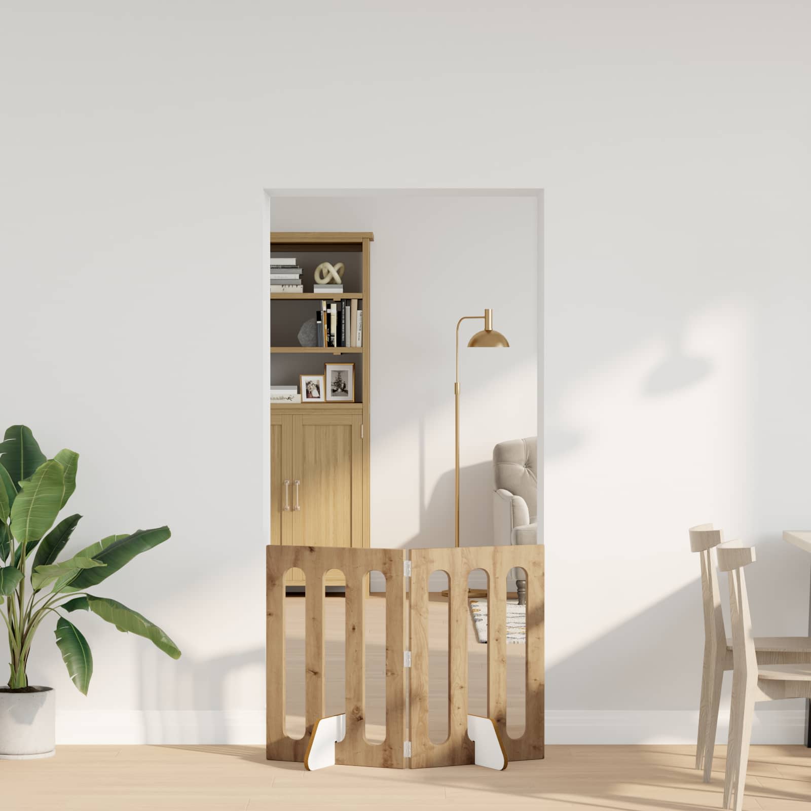 vidaXL Folding Pet Fence 2 pcs Artisan Oak 100.5 x 38 x 70 cm 1