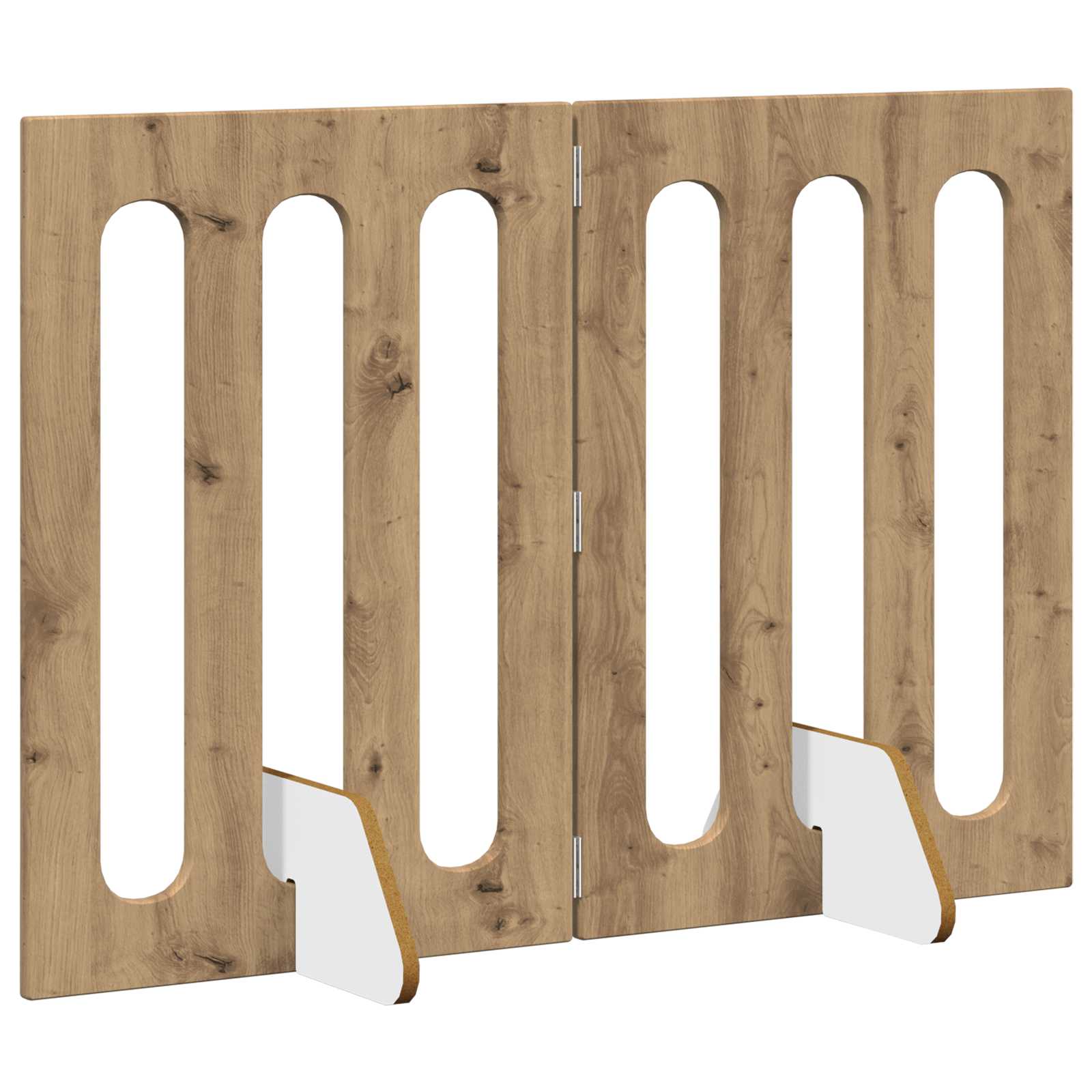 vidaXL Folding Pet Fence 2 pcs Artisan Oak 100.5 x 38 x 70 cm 3